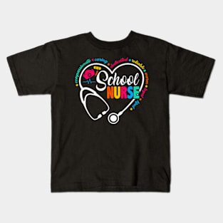 School Nurse  Love Heart Nurse Kids T-Shirt